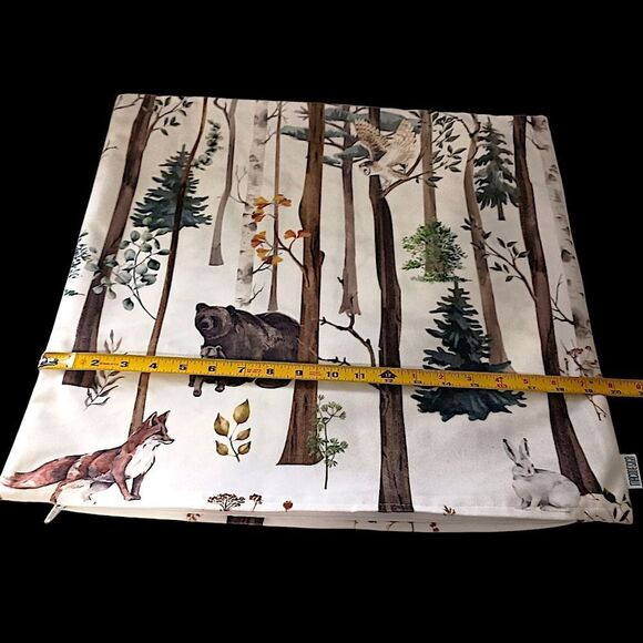 MACODESIGN Woodland Animals Pillow Cover Sham Accent Velvet Cabin Forest Fairy - Picture 3 of 16